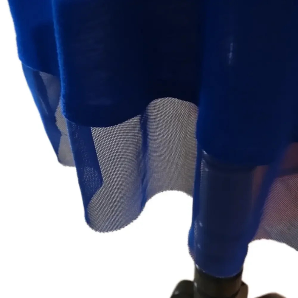 J-Lo Jennifer Lopez Royal Blue Tank Top Rivets Net Trim Hi-Low Hem Women size 3X - Picture 5 of 11